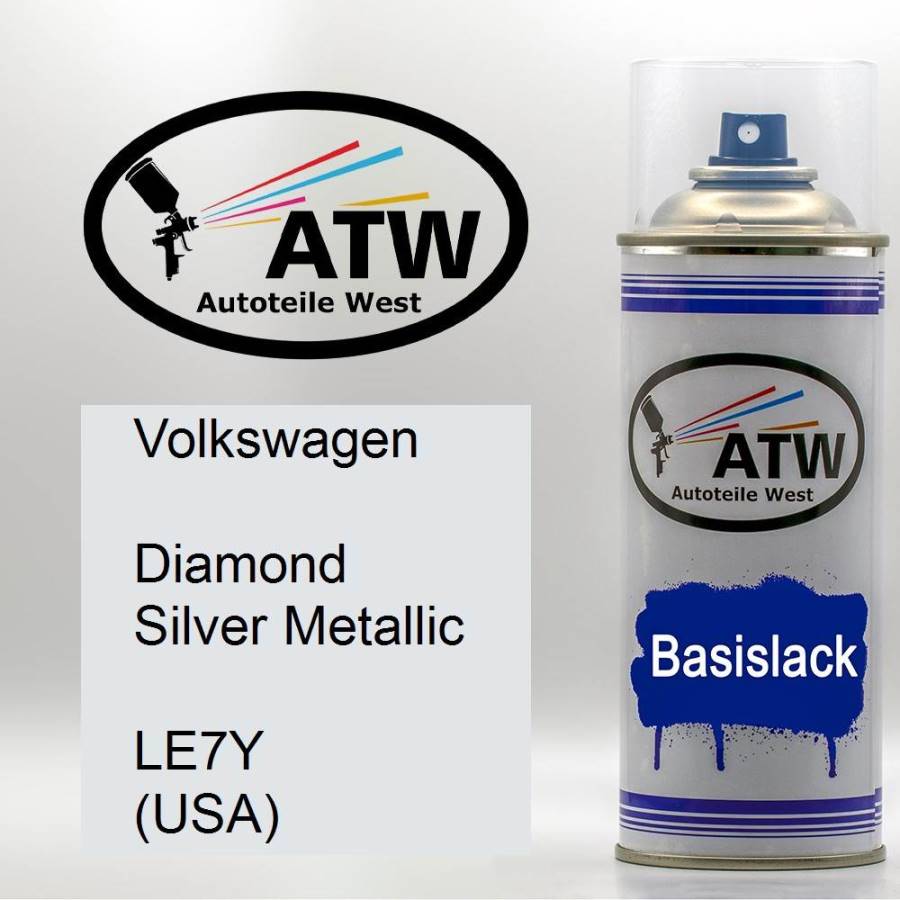 Volkswagen, Diamond Silver Metallic, LE7Y (USA): 400ml Sprühdose, von ATW Autoteile West.